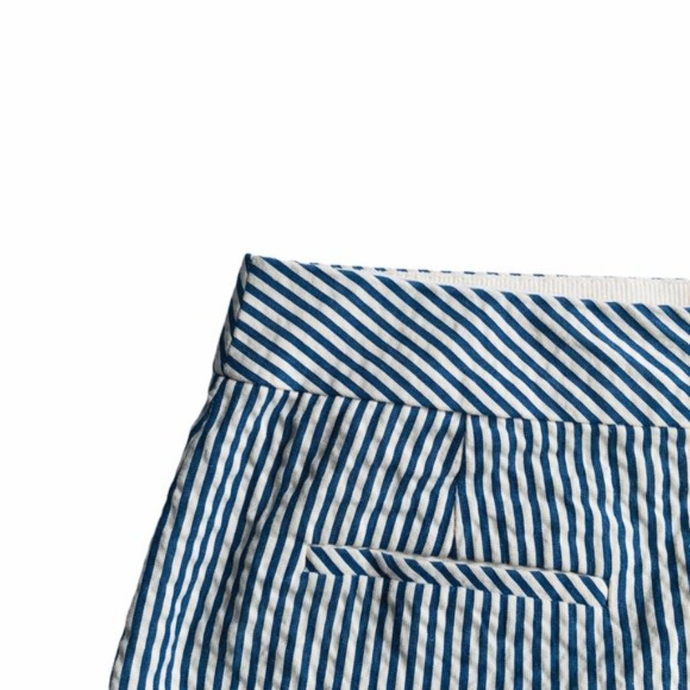 J. Crew Stripe Seersucker Skirt Blue Off White 0 - Picture 6 of 7